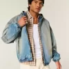 Giacca skater in denim con cerniera