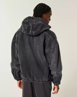 Giacca skater in denim con cerniera