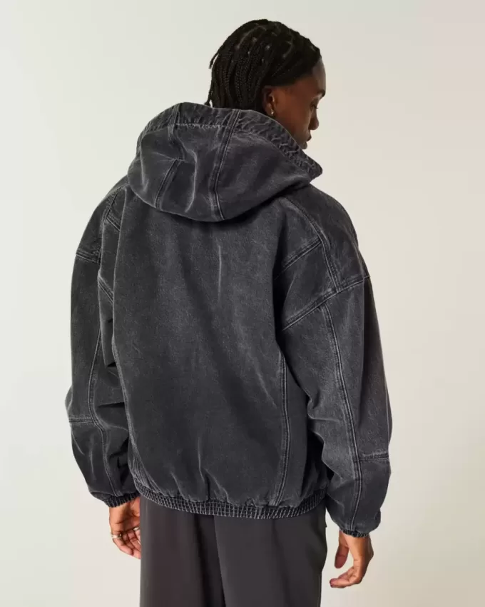 Giacca skater in denim con cerniera