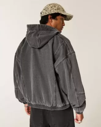 Giacca skater in denim con cerniera