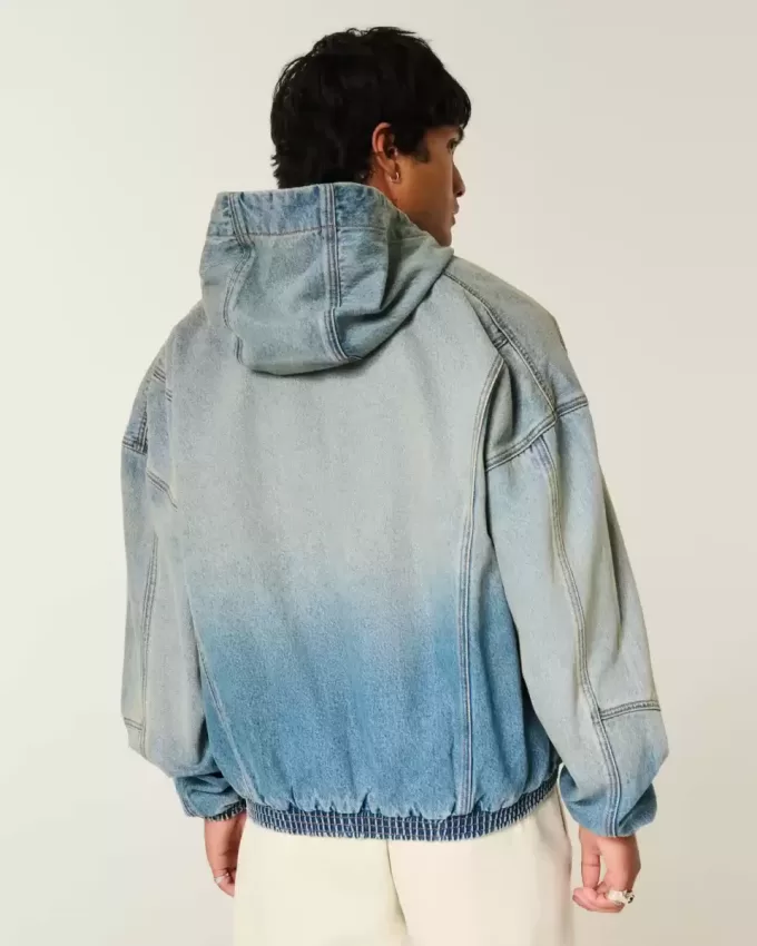Giacca skater in denim con cerniera