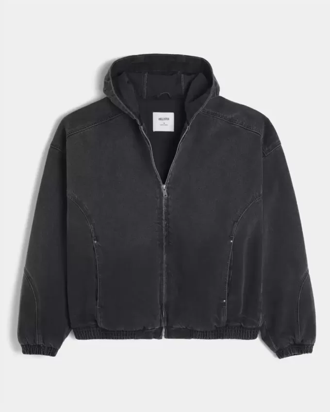 Giacca skater in denim con cerniera