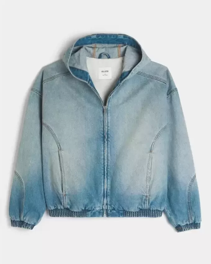 Giacca skater in denim con cerniera