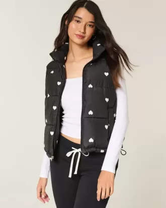 Gilet imbottito con motivo a cuore