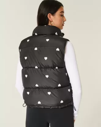 Gilet imbottito con motivo a cuore