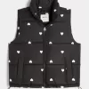 Gilet imbottito con motivo a cuore