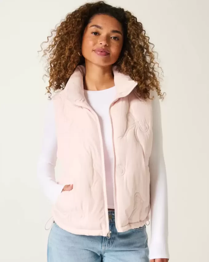 Gilet imbottito con motivo a fiocco