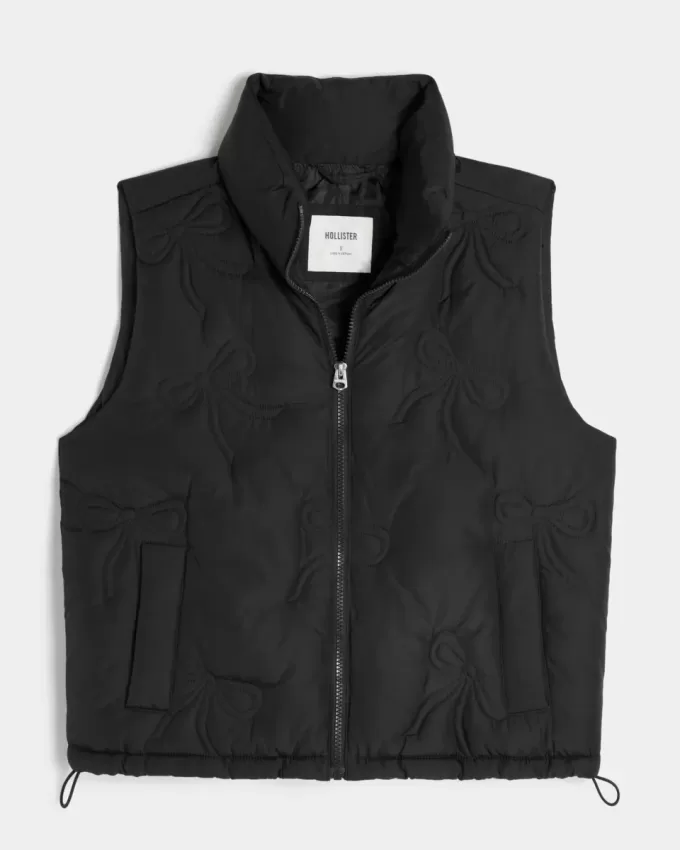 Gilet imbottito con motivo a fiocco
