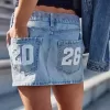 Gonna-pantalone in denim a vita bassa della classe del ’26