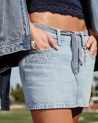 Gonna-pantalone in denim a vita bassa della classe del ’26