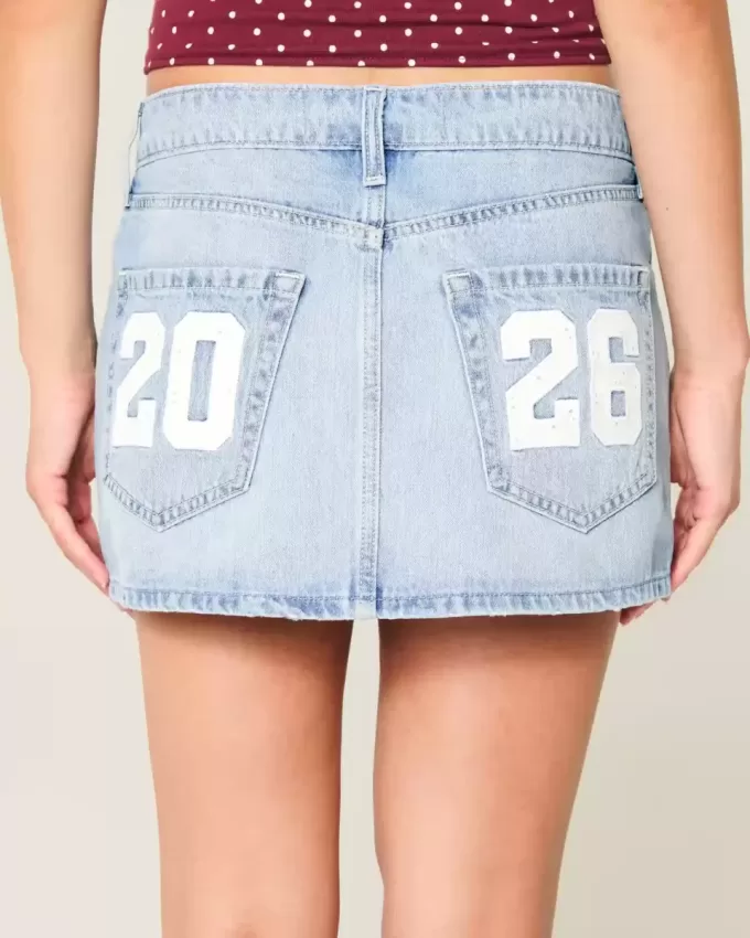 Gonna-pantalone in denim a vita bassa della classe del ’26