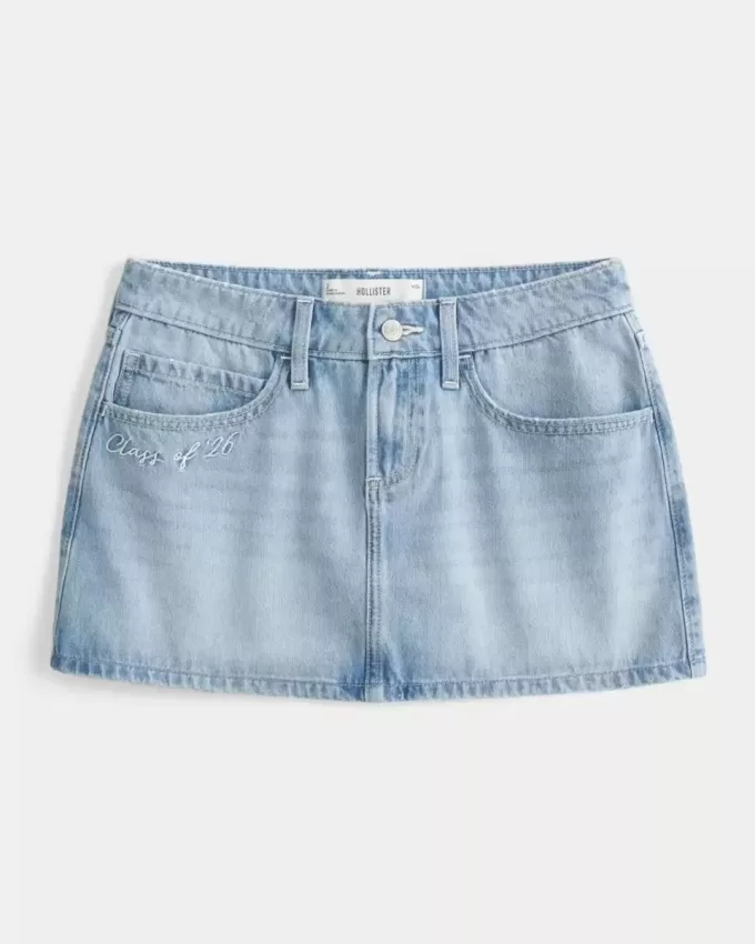 Gonna-pantalone in denim a vita bassa della classe del ’26