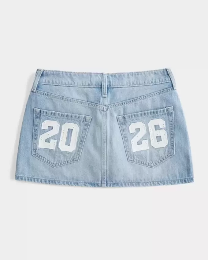 Gonna-pantalone in denim a vita bassa della classe del ’26