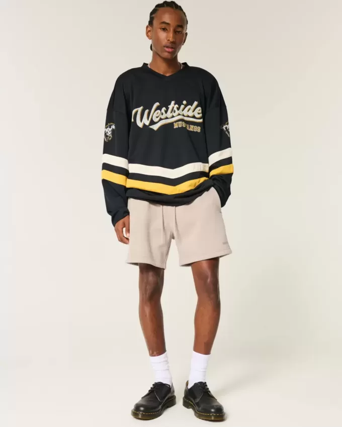 Hollister Feel Good Fleece Shorts larghi a metà coscia