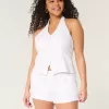 Hollister Livvy Shorts in misto lino a vita bassa da 3″