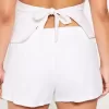 Hollister Livvy Shorts in misto lino a vita bassa da 3″
