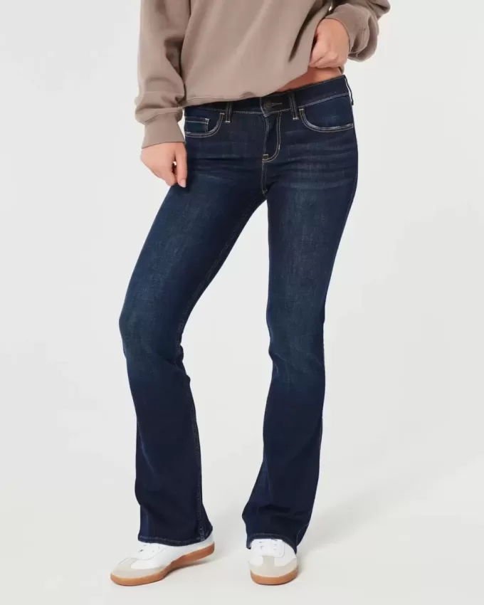 Jeans a vita bassa con lavaggio scuro