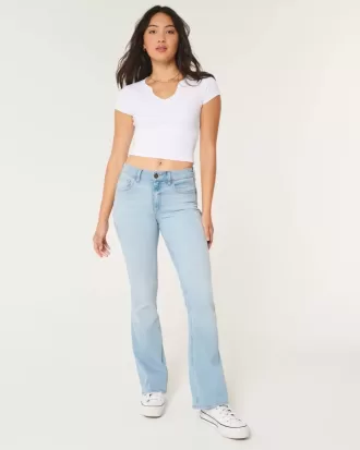 Jeans a vita media Curvy con lavaggio chiaro