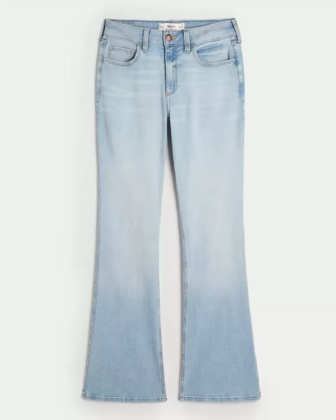 Jeans a vita media Curvy con lavaggio chiaro
