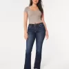 Jeans a vita media Curvy con lavaggio scuro