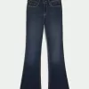 Jeans a vita media Curvy con lavaggio scuro