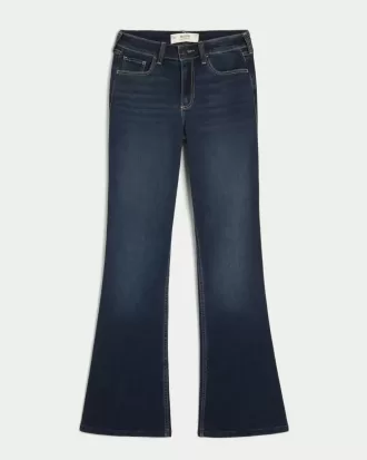 Jeans a vita media Curvy con lavaggio scuro