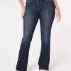 Jeans a vita media Curvy con lavaggio scuro