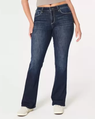 Jeans a vita media Curvy con lavaggio scuro