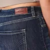 Jeans a vita media Curvy con lavaggio scuro