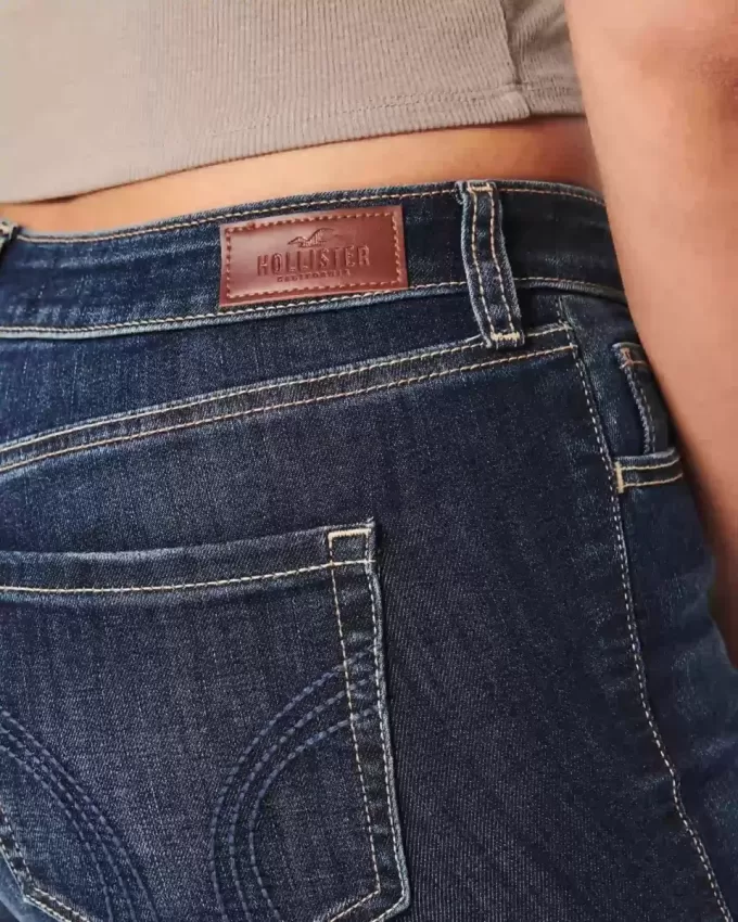 Jeans a vita media Curvy con lavaggio scuro