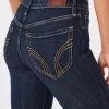 Jeans a zampa a vita alta con lavaggio scuro