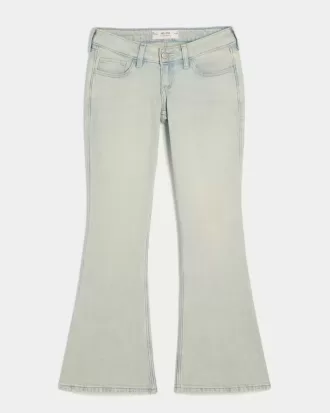 Jeans a zampa a vita bassissima e lavaggio chiaro