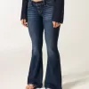Jeans a zampa a vita bassissima lavaggio scuro