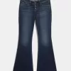 Jeans a zampa a vita bassissima lavaggio scuro