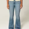 Jeans a zampa curvy a vita alta e lavaggio medio