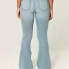 Jeans a zampa curvy a vita alta e lavaggio medio