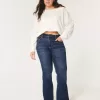 Jeans a zampa curvy a vita alta e lavaggio scuro