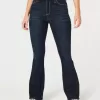 Jeans a zampa curvy a vita alta e lavaggio scuro