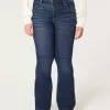 Jeans a zampa curvy a vita alta e lavaggio scuro
