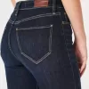 Jeans a zampa curvy a vita alta e lavaggio scuro