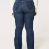 Jeans a zampa curvy a vita alta e lavaggio scuro