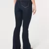 Jeans a zampa curvy a vita alta e lavaggio scuro