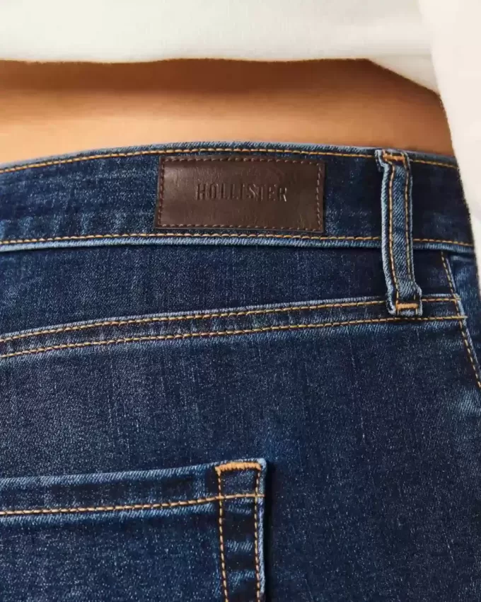 Jeans a zampa curvy a vita alta e lavaggio scuro