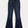 Jeans a zampa curvy a vita alta e lavaggio scuro