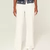 Jeans bianchi larghi a vita bassa