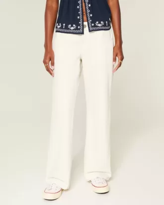 Jeans bianchi larghi a vita bassa