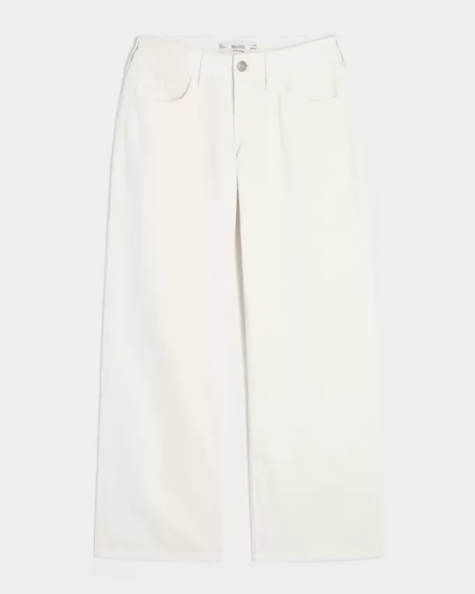 Jeans bianchi larghi a vita bassa