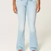 Jeans bootcut a vita bassa con lavaggio chiaro