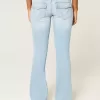 Jeans bootcut a vita bassa con lavaggio chiaro