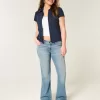 Jeans bootcut a vita bassa con lavaggio medio